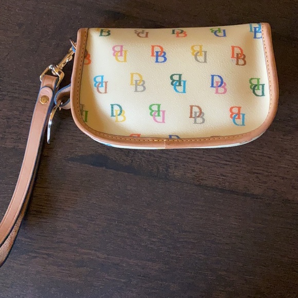 Vintage Dooney & Bourke Signature Rainbow Monogram Wristlet/Clutch - Picture 2 of 14